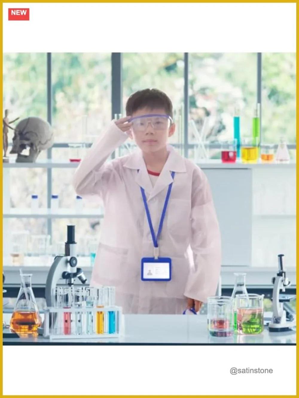 Kids Doctor Scientist Lab Coat Halloween Costume Dress Up Role Play
